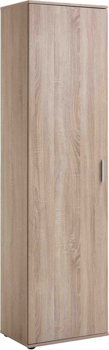 Schoenenkast Calvin Eiken - 14 paar schoenen - Breedte 50 cm - Hoogte 184 cm - Diepte 34.5 cm - Met openslaande deuren