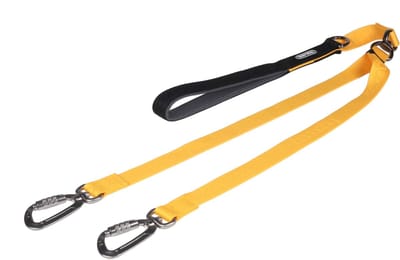 Boondog Dual Leash - Hondenriem voor 1 of 2 Honden - 2 Bevestigingspunten - Draaikoppeling - Verstelbaar - Extra Controle - Yellow - Maat S