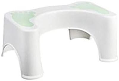 Toiletkruk - Badkamer kruk - Comfortabel zitten - Antislipvoeten - 44x27.5x20cm - Grijs