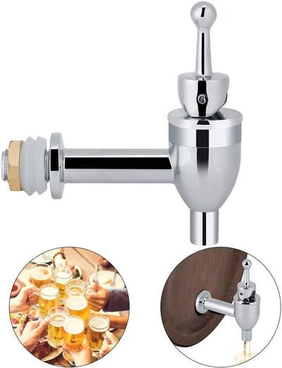 Stijlvolle Koperen Drinkdispenser voor Water, Wijn en Bier - Ideaal voor Feesten en Evenementen met Glazen Barrels en Werkbladgebruik