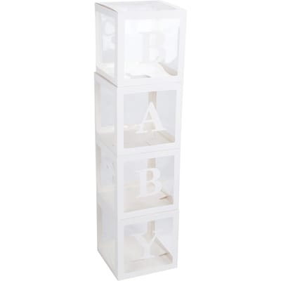 4 Stuks Ballonnenbox Transparante Doos met Letters Huis- of Feestdecoratie Ontwerp Accessoires baby
