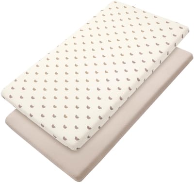 Unyqoos ® Superzachte Mousseline Katoenen Hoeslakenset voor Babybedden - 60 x 120 cm - 2 Stuks - Regenboogontwerp