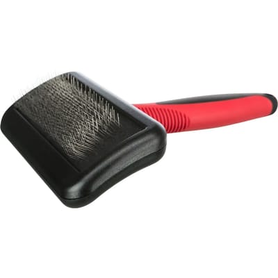 Slickerborstel Trixie - Kunststof 16x12 cm - Zachte metalen pinnen, Rubber handvat