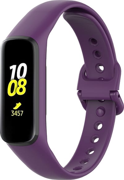 By Qubix - smartwatch bandje - Compatible Samsung bandje - Siliconen bandje - Paars - Geschikt voor Samsung Galaxy Fit 2