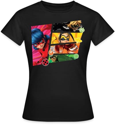Miraculous Superhelden Ladybug Chat Noir Vesperia T-Shirt Dames