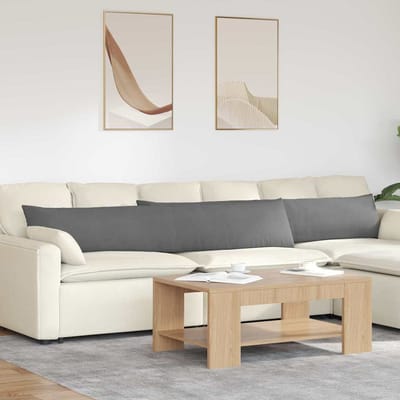vidaXL - Zitkussens - 2 - st - Stof - Donkergrijs - 200 - x - 40 - cm