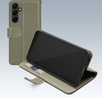 Mobilize Telefoonhoesje geschikt voor Samsung Galaxy A55 Hoesje | Mobilize Premium Gelly Wallet Bookcase Portemonnee | Pasjeshouder voor 3 Pasjes | Telefoonhoesje voor Pinpas / OV Kaart / Rijbewijs - Groen