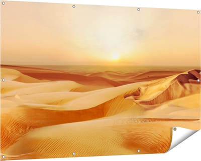 Gards Tuinposter Woestijn bij Zonsondergang in de Sahara - 150x100 cm - Tuindoek - Tuindecoratie - Wanddecoratie buiten - Tuinschilderij