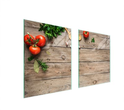 TMK ArtDeko Serie - Glazen Beschermplaat voor Kookplaat - 85x52 cm - Houtmotief - Veilig en Modern