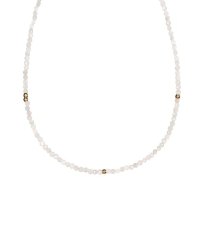 Ava & Imber | Sparkling Maansteen Ketting Stainless Steel (RVS) in cadeaudoosje