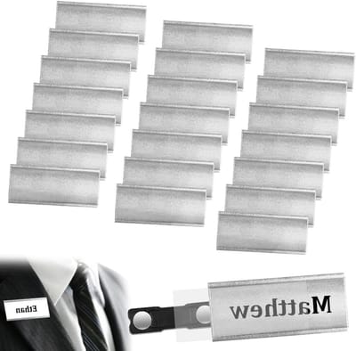 Magnetische Naamlabels 72 x 32 mm, Aluminium Naamplaten met Naald, Ideaal voor Werk, Restaurant en School, 22 Stuks