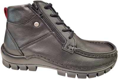 Wolky Zwarte Leren Dames Veterschoenen - Zwart - 38