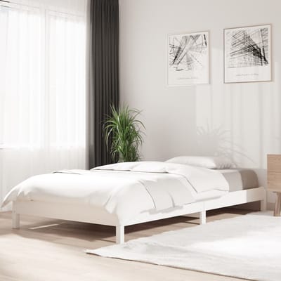 vidaXL - Bed - stapelbaar - 90x190 - cm - massief - grenenhout - wit
