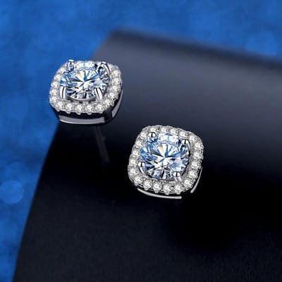 Echte 0,5 Karaat D Kleur Moissaniet Stud Oorbel Voor Vrouwen 925 Sterling Zilver Bruids Oorbellen Topkwaliteit Sprankelende Trouwsieraden gray
