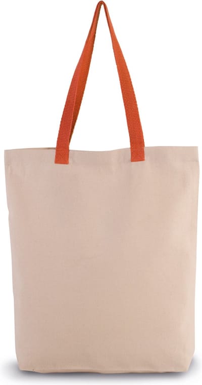 Kimood Shopper met plooi en contrasterend hengsel KI0278 - Natural / Spicy Orange - One size