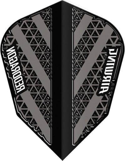 Dart Flights - Vliegers - Darten - Uniek Vormgegeven - Standaard V-Standard - Zwart Grijs