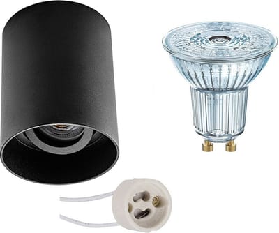 OSRAM - Opbouwspot Set - Parathom PAR16 940 36D - Proma Luxina Pro - GU10 Fitting - Dimbaar - Opbouw Rond - Mat Zwart - 3.7W - Natuurlijk Wit 4000K - Verdiept - Kantelbaar - Ø90mm
