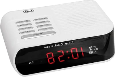 Digitale Wekker - Tafelklok Radio - Wakker Worden - Rood Display - 140 x 114 x 44 mm - Wit