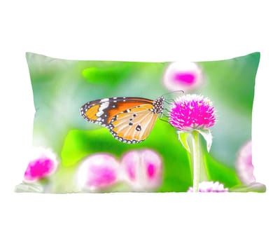 Sierkussens - Kussentjes Woonkamer - 50x30 cm - Landelijk - Vlinder - Distel - Bloem
