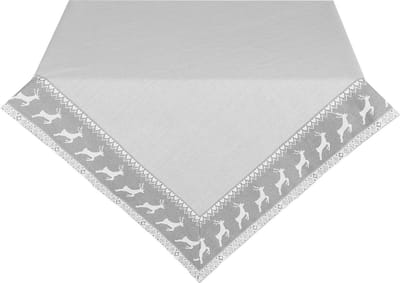 Tafelkleed | 150*250 cm | Grijs | 100% Katoen | kerst | Clayre & Eef | NOG05