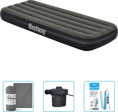 Bestway luchtbed - 1-Persoons - 76 x 185 x 25 cm - Groen - Inclusief Hoeslaken - Pomp en Reparatieset