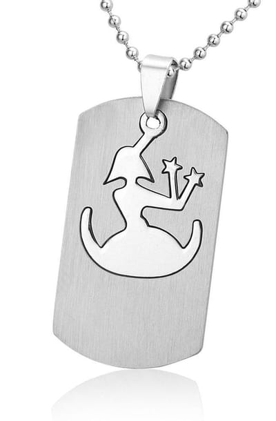 Montebello Ketting Maagd - Unisex - 316L Staal - Horoscoop - Dogtag - 50 x 22 mm - 50 cm