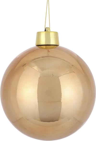 House of Seasons grote kerstbal - licht koper - D20 cm - kunststof - mega kerstballen