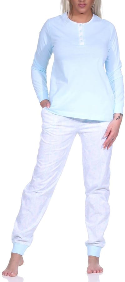 Damespyjama met knoopjesvoorkant en broek met Paysley-patroon