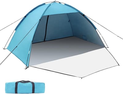 Draagbare campingtent voor 2-4 personen - zonnezeil anti-UV 50+ - verlengde veranda - familie picknick outdoor strand tuin vissen - strandtent