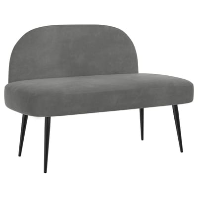 vidaXL - Gevuld - bankje - met - rugleuning - Donkergrijs - 110 - x - 60 - x - 76 - cm