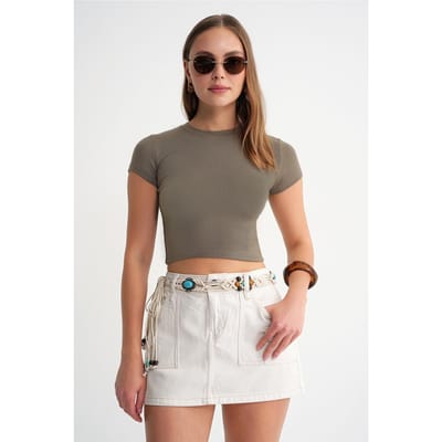 Getailleerd Korte Gebreide T-Shirt