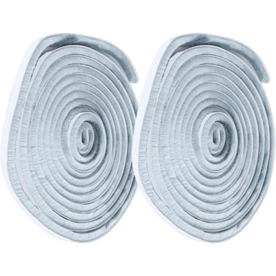 2 Stuks 9x9mm Stofdicht Winddicht Zelfklevende Borstel Afdichtstrip voor Deur Raam 5m Zilvergrijs