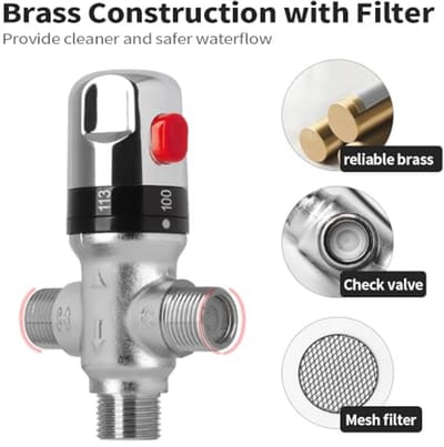 Thermostatische Mengkraan 3/4 NPT met Constante Temperatuurregeling voor Badkamer en Douche