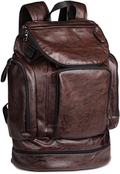Casual Rugzak - Dagrugzak Heren - Reizen en Studie - Waterdicht PU Materiaal - Voor 15.6" Laptop - Zwart