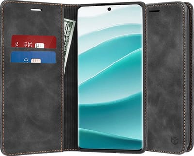 Hoesje geschikt voor Xiaomi Redmi Note 14 Pro 5G/14 Pro Plus / Xiaomi Poco X7 - Techsuit Confy Book Wallet Case - Zwart