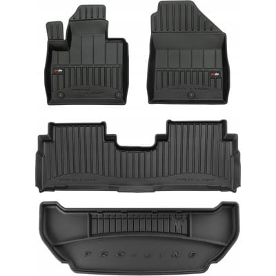 Frogum ProLine Luxe Voordeelset - Premium Automatenset + Kofferbakmat - Geschikt voor KIA Sorento III (vanaf 2015) - 7-persoons (3e zitrij uitgeklapt) - Zwart