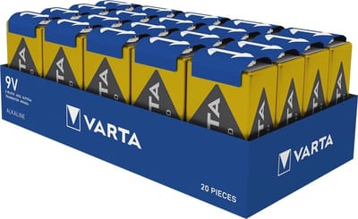 9V Alkaline Blokbatterijen - Verpakking van 20 voor Rookmelders en Brandmelders