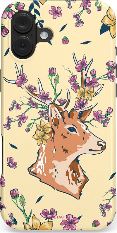 Casetastic hoesje geschikt voor Apple iPhone 16 Plus - MagSafe - Dubbellaagse bescherming - Woudwonder - Fashion Case - Crème Saliegroen