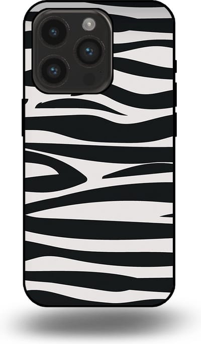 Smartphonica Telefoonhoesje geschikt voor iPhone 14 Pro met zebra opdruk - TPU backcover case met zebra print design - Zwart Wit geschikt voor iPhone 14 Pro