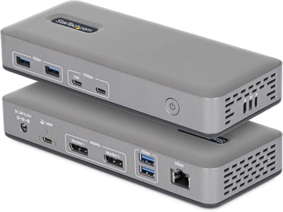 Docking Station - USB C Hub - Dubbele Monitor - Driverless Installatie - 19x7.9x2.7cm