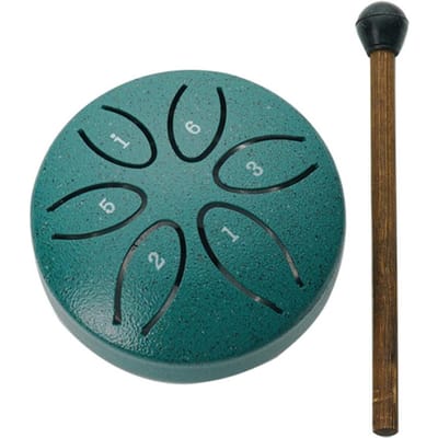 Tambour à langue en acier 3 pouces, 6 notes, Instrument de Percussion, tambour Balmy avec maillets de tambour pour la méditation 8cm vert