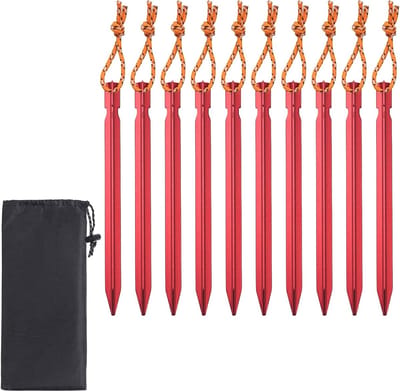 Set van 10 Triangulaire Camping Haringen - Ideaal voor Tent, Parasol en Grondbevestiging in Zand en Rotsachtige Omgevingen