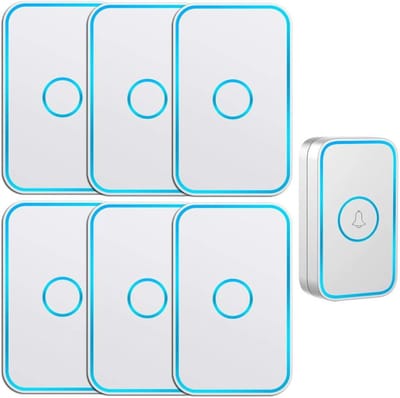 Draadloze Deurbel Kit - Bel met Ontvanger - Bezoekers Melden - 300 Meter Bereik - 6 Melodieën - Wit