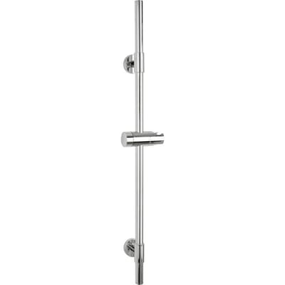 WENKO Douchestang Basic RVS chroom, lengte 66cm, diameter 19mm, met douchekophouder en 2 wandsteunen - Glijstang chroom