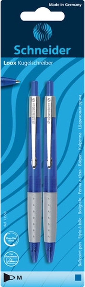 balpen Schneider Loox softgrip 2 stuks assorti op blister doos met 5 stuks