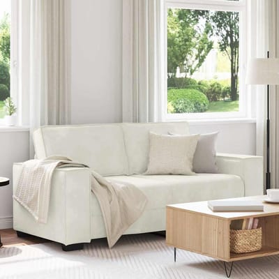 vidaXL - Tweezitsbank - 180x78x84 - cm - fluweel - crèmekleurig