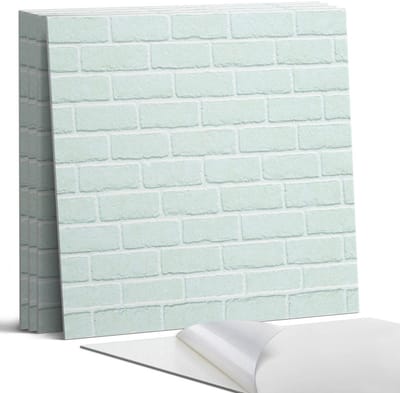 Coloray Wandpanelen Zelfklevend - Bakstenen muurpatroon Zelfklevende Wandpanelen - 50 cm x 50 cm - Romig Wandpaneel PVC - 4 stuks - Texturen Wandpanelen Zelfklevend - Keuken Wandpanelen - Wandpanelen Badkamer