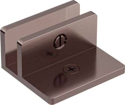 Owen & Finch Glas Vloer- en Wandbevestiging – 10 mm Glas – Geborsteld Satijn Brons | Brushed Satin Bronze | Rosé Gold – PVD – Badkamer Glaswand