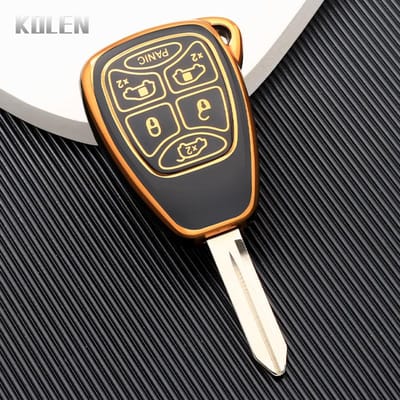 Nouvel Étui Coque de Protection pour Clé de Voiture en TPU Pour Chrysler 300 Pt Cruiser Sebring Dodge Caliber Nitro Jcuv Pour Jeep Compass Liberty Compass gray