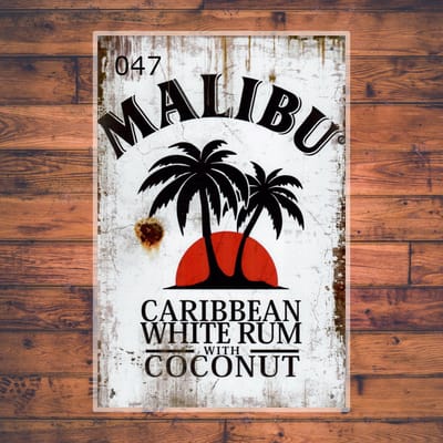 Wandbordje Malibu